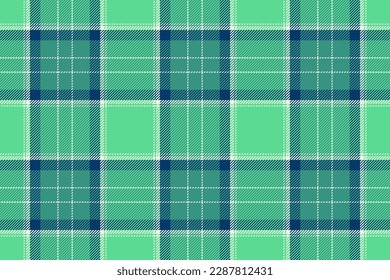 Plaid background, check seamless pattern in green. Vector fabric texture for textile print, wrapping paper, gift card, wallpaper flat design.