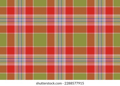Plaid background, check seamless pattern in red. Vector fabric texture for textile print, wrapping paper, gift card, wallpaper flat design.