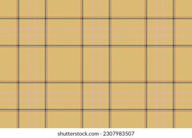 Plaid background, check seamless pattern in beige. Vector fabric texture for textile print, wrapping paper, gift card, wallpaper flat design.