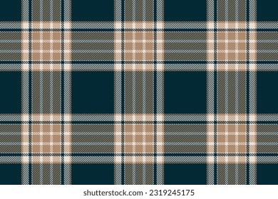 Plaid background, check seamless pattern in blue. Vector fabric texture for textile print, wrapping paper, gift card, wallpaper flat design.