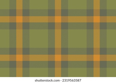 Plaid background, check seamless pattern in green. Vector fabric texture for textile print, wrapping paper, gift card, wallpaper flat design.