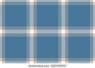 Plaid background, check seamless pattern in blue. Vector fabric texture for textile print, wrapping paper, gift card, wallpaper flat design.