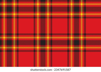 Plaid background, check seamless pattern in red. Vector fabric texture for textile print, wrapping paper, gift card, wallpaper flat design.