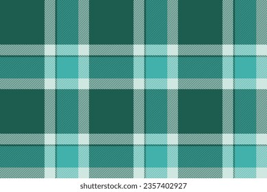 Plaid background, check seamless pattern in green. Vector fabric texture for textile print, wrapping paper, gift card, wallpaper flat design.