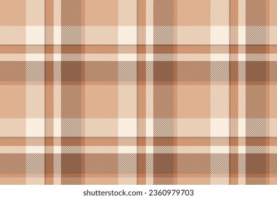 Plaid background, check seamless pattern in beige. Vector fabric texture for textile print, wrapping paper, gift card, wallpaper flat design.