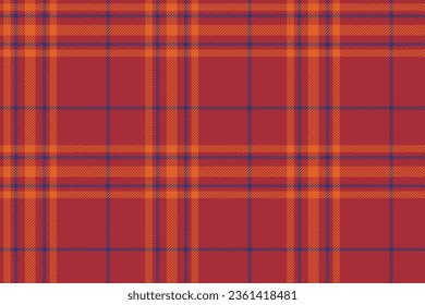 Plaid background, check seamless pattern in red. Vector fabric texture for textile print, wrapping paper, gift card, wallpaper flat design.