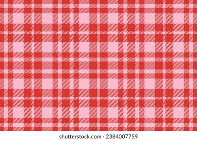 Plaid background, check seamless pattern in red. Vector fabric texture for textile print, wrapping paper, gift card, wallpaper flat design.