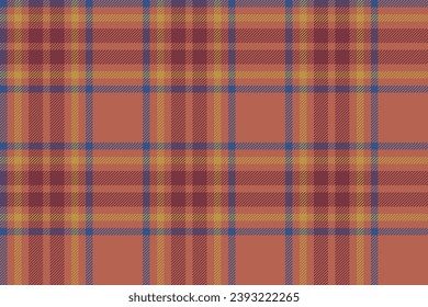 Plaid background, check seamless pattern in red. Vector fabric texture for textile print, wrapping paper, gift card, wallpaper flat design.