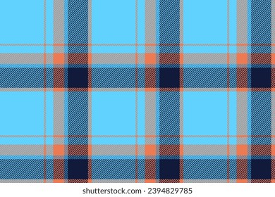 Plaid background, check seamless pattern in blue. Vector fabric texture for textile print, wrapping paper, gift card, wallpaper flat design.