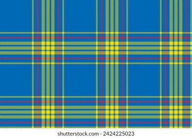 Plaid background, check seamless pattern in blue. Vector fabric texture for textile print, wrapping paper, gift card, wallpaper flat design.