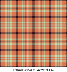 Plaid Hintergrund Gewebe aus schlichter, nahtloser Textur mit einer Textur Muster tartan Vektorgrafik in orangefarbenen und roten Farben.