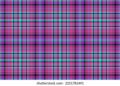 Plaid background fabric. Pattern seamless textile. Vector check tartan texture in purple and red colors.