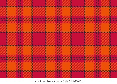 Plaid background fabric of textile pattern check with a seamless tartan texture vector in red and bright colors.
