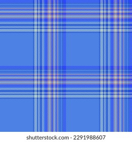 Plaid background fabric. Textile seamless check. Vector texture tartan pattern in blue and pastel colors.