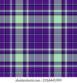 Plaid background fabric of vector check seamless with a tartan pattern textile texture in violet and light colors.