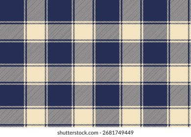 Fondo a cuadros Gingham textura de tela a cuadros colores azul y naranja Vector de tartán Patrón transparente Ilustración Textil