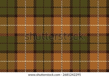 plaid background gingham check fabric texture green and brown colors tartan vector autumn seamless pattern illustration textile