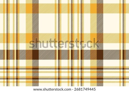 plaid background gingham check fabric texture yellow and brown colors tartan vector seamless pattern illustration textile