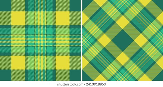 Plaid background pattern of textile check seamless with a tartan vector texture fabric. Set in happy colors for stylish gingham patterns for clothing.