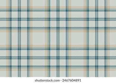 Plaid background pattern of textile tartan fabric with a check seamless texture vector in light gray and pastel colors.