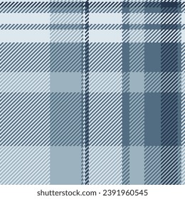 Plaid background tartan of fabric pattern check with a textile vector texture seamless in cyan and white colors.