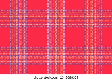 Plaid background tartan of seamless texture check with a textile vector fabric pattern in red and indigo colors.