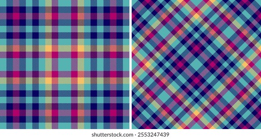 Textura de fondo a cuadros de patrón de tela sin costuras con un Vector de tartán textil a cuadros. Establecer en los colores del espacio. Ideas de diseño de muebles.