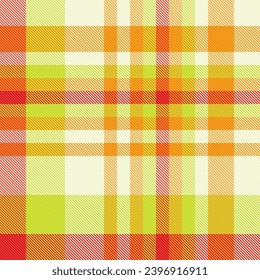 Plaid background vector of texture fabric check with a pattern seamless textile tartan in lime and light colors.