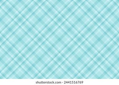 Plaid background vector of texture tartan check with a textile fabric seamless pattern in light and cyan colors.