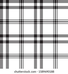 Plaid black white seamless pattern. Vector illustration.