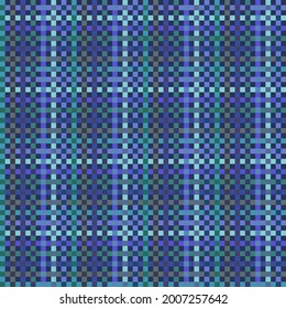 Plaid blue or brown lines. Vector wicker sample.