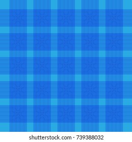 plaid blue color with ornament