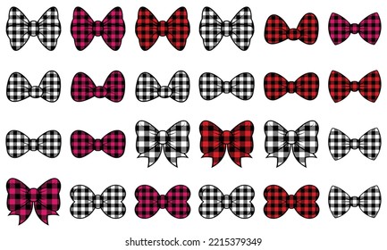 plaid bow isolated on a white background