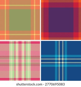 Plaid bundle built for product mockups. Kidswear tartan backgrounds enhance presentation. Vector clarity supports realism.