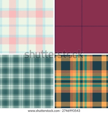 Plaid bundle for online brochures and e-books. Coordinated tartan patterns create cohesive layouts for digital publishing.