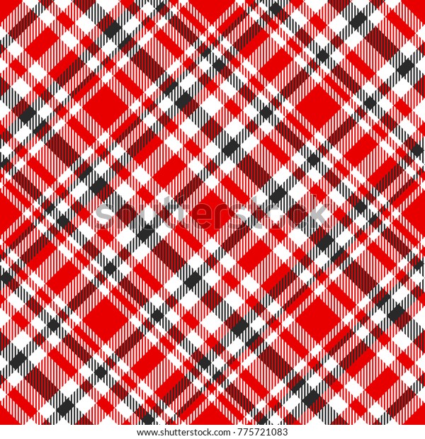 Plaid Check All Over Fabric Print Stock Vector Royalty Free