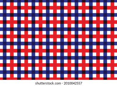 Plaid check diagonal fabric texture seamless pattern. Vector illustration.(red and blue)