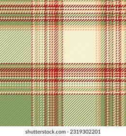 Plaid check fabric of texture textile vector with a seamless background pattern tartan in green and light colors.