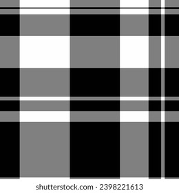 Plaid check fabric of vector seamless tartan with a texture pattern background textile in gray and black colors.