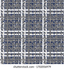 Plaid check patten in fabric textile design in vector print pattern  . Modern vintage effect  for carpet, rug, flooring, blanket digital or weaving /Irregular fabric textures