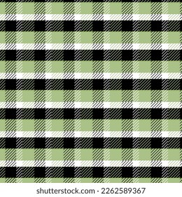 Plaid check patten in green, white ,blackand gray.Seamless fabric texture for print.