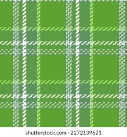 Plaid check patten in green and white.Seamless fabric texture for print.