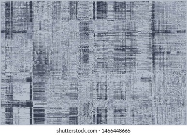 Plaid check patten in indigo, navy, beige, cream and pale beige . Modern vintage effect fabric texture print design for carpet, rug, flooring, blanket digital or weaving pattern