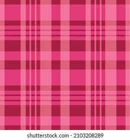 Plaid Scheck gepatcht auf Rosa. Nahtlose Stoffstruktur, Hintergrund.