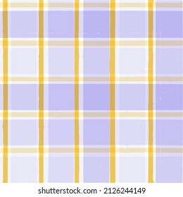 Marque la casilla de verificación. Impresión de textura vectorial sin foco. rayas lilas y blancas de acuarela, fondo gráfico macho a cuadros.
