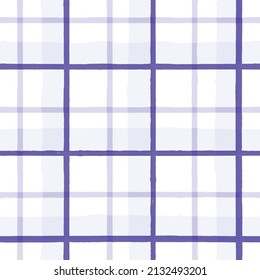 Plaid Check Patten. Nahtlose Vektorgrafik-Textur-Druck. farbige Streifen in lila und weißem Wasser, karierter männlicher grafischer Hintergrund.
