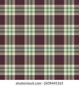 Plaid check pattern of background seamless vector with a textile fabric texture tartan in pastel and light colors.