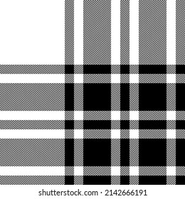 Plaid Check Muster schwarz weiß. Nahtlose Textur. Tartan-Stoffdruck-Design.