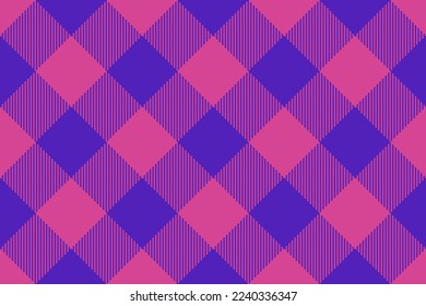 Plaid check pattern. Fabric textile tartan. Background texture seamless vector in violet and pink colors.