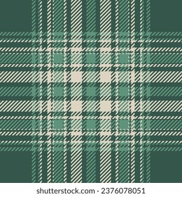 Plaid check pattern in green. Seamless fabric texture. Tartan textile print design.